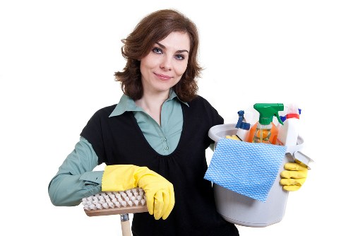 Charity donation boxes and reusable items from carpet cleaning work